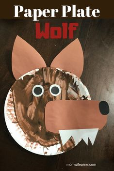 paper plate wolf craft for kids to make