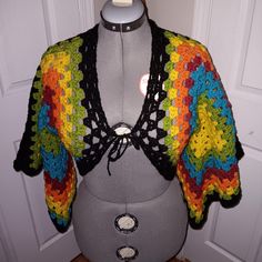 This beautiful hexi cardigan is a unique, versatile design that goes with everything. Add a little whimsy to your closet today! Butterfly Cardigan Crochet, Fitted Multicolor Open Front Cardigan, Multicolor Wrap Top For Fall, Hippie Style One Size Long Sleeve Cardigan, One Size Long Sleeve Hippie Cardigan, Fitted Multicolor Cotton Cardigan, One Size Multicolor Cotton Cardigan, Multicolor One Size Cotton Cardigan, Bohemian Layering Sweater