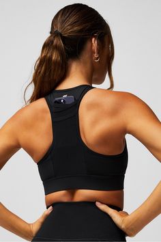 Trinity High Impact Sports Bra Fabletics black female Activewear >> Womens >> Sports Bras >> Sports Bra >> High Impact regular Running/Training 4-Way Stretch/Breathable/Moisture-Wicking/Pockets/Removable Bra Cups Features innovative triple-pocket design High Stretch Black Activewear With Built-in Padding, Black High Stretch Activewear With Built-in Padding, Black Activewear With Built-in Padding And High Stretch, Stretch Sports Activewear With Pockets, Stretch Activewear With Pockets For Sports, Black Nylon Racerback Activewear, Casual Activewear With Built-in Padding For Running, Fitted Activewear With Mesh Back For Sports, Black Nylon Sports Bra With Go-dry Technology