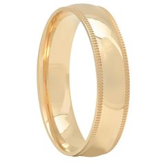 14KT Yellow Gold High Polished Milgrain Band Comfort Fit Wedding Band, Yellow Gold Wedding Band, Gold Wedding Band, Gold Wedding, Custom Engraving, Wedding Band, Wedding Bands, Like You, Gold Bracelet