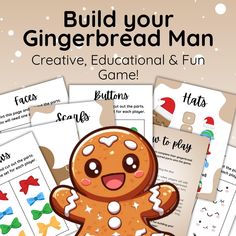 the gingerbread man game with instructions for children to play and learn how to use it