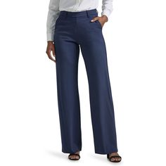 Step into a flattering look with these women's Lee wide leg pull-on pants.Click on this WOMEN'S GUIDE to find the perfect fit and more! Step into a flattering look with these women's Lee wide leg pull-on pants. Click on this WOMEN'S GUIDE to find the perfect fit and more! FEATURES 2 faux back pockets Pull-on stylingFIT & SIZING 31-in. inseam 22.5-in leg opening Midrise sits on the high hip Relaxed fit through the hip and thigh Wide leg opening Elastic waistbandFABRIC & CARE Rayon, nylon, spandex Machine wash delicate Imported Size: 14 Regular. Color: Navy. Gender: female. Age Group: adult. Bestie Wedding, Classic Style Outfits, American Denim, Style Savvy, Denim Style, Wide Leg Pant, Fashion Spring, Work Wardrobe, Good Stretches