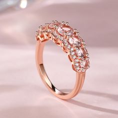 This exquisite band is crafted with seven uniquely-sized round-cut morganite stones, each one a testament to beauty and individuality. Embracing the allure of nature, delicate white stones gracefully encircle each morganite, accentuating their ethereal glow. Together, they create a harmonious blend of soft hues and brilliant sparkle, symbolizing unity and everlasting love. With its captivating design, the morganite band captures the essence of timeless sophistication. Its enchanting allure effor Divine Love, White Stones, Everlasting Love, White Stone, Morganite, Quality Jewelry, Round Cut, Bespoke, Essence