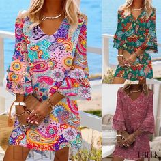 Beautifully Printed Floral Beach Dress Floral Beach Wear, Western Couture, Beach Wrap Dress, Floral Beach Dress, Printed Beach Dresses, Workout Tops For Women, Beach Coverup Dress, Mesh Maxi Dress, Beach Skirt