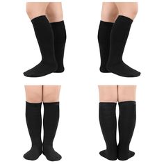 PRICES MAY VARY. PACKAGE: 4 pairs of kids soccer socks, various combinations according to different preferences and festive moods, suitable for boys and girls style, bright color matching highlights the sports energy, and Halloween festive atmosphere MATERIAL: These kids soccer socks are made of high quality fabrics: 85% cotton and 15% spandex, comfortable, soft and breathable, careful care of children's skin, more skin-friendly, high elasticity, more breathable for sports, more freedom of movem Knee-high Winter Socks For School, Winter Knee-high Socks For School, Knee-high Socks For School In Winter, Winter Knee-high School Socks, Black Winter School Socks, Black Knee-high Socks For School, Cheap Knee-high Sports Socks, Cheap Breathable Black Knee-high Socks, Toddler Knee High Socks