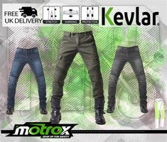 MOTORBIKE MOTORCYCLE JEANS MADE WITH KEVLAR CE Approved Armour Description: Our motorcycle jeans combine practicality, protection, and of course, an awesome style that offers you ultimate fortification when you need it. These motorbike jeans are specifically tailored for motorbike riders and are able to protect you from serious abrasions if you ever fall off your bike at a high speed and offer you comfort and flexibility that won't hinder your ride. While safety and practicality are of great con Motorcycle Pants For Men, Biker Jeans Men, Biker Look, Motorcycle Jeans, Motorcycle Pants, Biker Jeans, Double Denim, Armors, Material Design