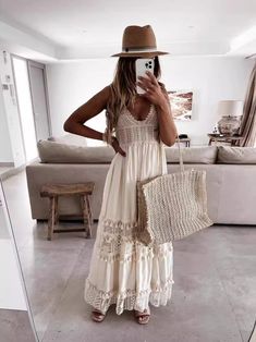 Elevate your ensemble with our V-Neck Embroidered Floor-Length Maxi Dress. Featuring intricate embroidery and a flattering v-neckline, this dress exudes timeless elegance. Perfect for any formal affair, it promises to make a statement with every step. Off Shoulder Casual Dress, Floor Length Maxi Dress, Prom Midi Dress, Long Romper, Maxi Dress Prom, Boho Maxi, Loose Fitting Dresses, Boho Chic Decor, Boho Casual