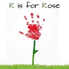 a handprinted flower with the words rise for rose on it