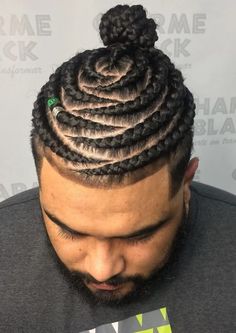 Cainrow Hairstyles, Two Cornrow Braids, Undercut Braid, Male Braids, Boys Hairstyle, Braids For Men, Braids With Fade, Braided Man Bun, Braid Styles For Men