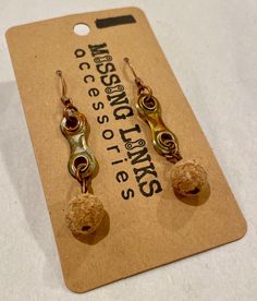 These are upcycled earrings made from used bike chain links that would have otherwise been thrown away. This is a great accessory for outdoor enthusiasts and anyone that is looking to add something fun and unique to their collection! Upcycled Earrings, Bicycle Chain, Bike Chain, Chain Links, Hand Made Jewelry, Chain Link Bracelet, Plein Air, Link Bracelets, Chain Bracelet