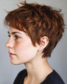 Very Short Shaggy Pixie, Pixie Shaggy Haircut, Pixie Haircut Layered, Short Cool Haircuts, Short Pixie Hairstyle Women, Style A Pixie Haircut, Short Hairstyles For Round Faces, Shaggy Pixie Cuts, Short Choppy Haircuts