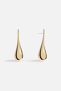 Long Drop Earrings - APM Monaco Minimalist Gold-plated Earrings With Polished Finish, Minimalist Gold Plated Earrings With Polished Finish, Timeless Teardrop Polished Earrings, Timeless Teardrop Earrings With Polished Finish, Modern Earrings With Polished Finish As Gift, Modern Earrings With Polished Finish For Gift, Evening Drop Earrings With Polished Finish, Modern Polished Earrings For Gifts, Minimalist Shiny Finish Earrings For Gift