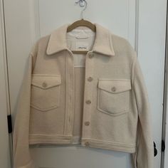 Aritzia Wilfred Free Cream Colored Jacket Cropped Size Small But Could Fit Medium As Well, Only Worn A Few Times In Perfect Condition, Warm But Lightweight, Send Offers! Aritzia Jacket, Aritzia Wilfred, Cream Color, Jackets For Women, Jackets & Coats, Cream, Women Shopping, Color