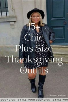 15+ Chic Plus Size Thanksgiving Outfits for Women. Discover the best plus size Thanksgiving outfit ideas for 2024 with our women’s fashion guide on what to wear for Thanksgiving dinner. We’re featuring plus size Thanksgiving outfits with skirts, dresses, jeans, maternity options, and more. Whether you want a casual, cozy, comfy, or classy look, we’ve got the perfect plus size Thanksgiving women’s outfits for you. Thanksgiving outfits black woman, fall outfits, fall style. Plus Size Fall And Winter Outfits, Plus Size Trendy Outfits 2024, Plus Size Black Skirt Outfit, Plus Size Fall Outfit Ideas 2024, Casual Thanksgiving Outfits Women, Winter Fashion Outfits Plus Size, Plus Size Dinner Outfit Classy, Outfit Ideas For Plus Size Women, Plus Size Outfits For Fall