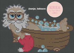 a cross stitch pattern with an image of santa claus