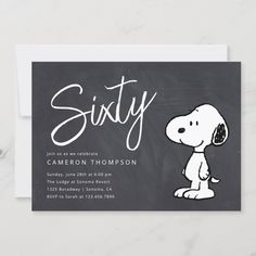 a black and white photo of a dog on a chalkboard birthday card