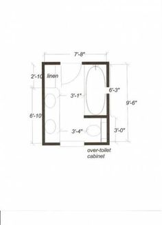 a bathroom floor plan with measurements for the toilet and sink