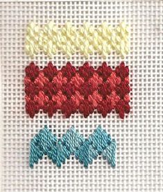 the cross stitch pattern has four different colors