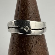 Vintage Diamond Sterling Silver Dainty Band Ring, UK Size L, US Size 5 1/2, EU Size 50 3/4, Fully Hallmarked Edinburgh 2000, Ring Max Width 7mm, Weight 3.90 Grams, Lovely Condition Adjustable Modernist Rings For Anniversary, Dainty Band, Vintage Diamond, Band Rings, Jewelry Rings, Band, Accessory Gift, Sterling Silver, Electronic Accessories