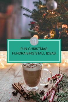 Discover 11 creative Christmas fundraising schemes that include stalls for holiday events. This pin features two images highlighting fun Christmas stall ideas and decorations that can boost event profits.