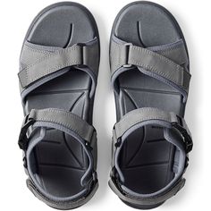 Brand: Lands End Width: Regular Color: Arctic Gray Gray Open Toe Sandals For Outdoor, Gray Synthetic Sport Sandals For Summer, Gray Sport Sandals For Beach And Summer, Gray Synthetic Sandals For Outdoor Activities, Gray Open Toe Casual Sport Sandals, Gray Open Toe Sport Sandals Casual Style, Summer Gray Sandals With Cushioned Footbed, Gray Sport Sandals For Beach, Gray Round Toe Sport Sandals For Beach