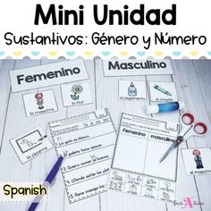 Learning about Gender of Nouns in Spanish is so much easier with this mini unit. Students will love the hands-on activities through sorts, interactive notebook, and practice worksheets.This resource includes: Instruction for how to use the activities for each of the 5 days.Colorful sort with definite and indefinite articles.Colorful mini-posters (blue/pink or all green)1 Interactive notebook cut/sort/paste 2 Written practice worksheets2 Editing practice worksheets2 Picture sort homework workshee Editing Practice Worksheets, Gender Of Nouns, Indefinite Articles, Definite And Indefinite Articles, Promethean Board, Homework Worksheets, Process Chart, Mini Posters, Interactive Notebook