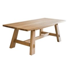 a wooden table sitting on top of a white background