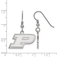 Show your school spirit with these Purdue University earrings. We are a certified Collegiate jewelry retailer and this authentic item is officially licensed. It is also crafted in the USA from Sterling Silver. Initial P, Small Dangle Earrings, Purdue Boilermakers, Double Hoop Earrings, Metal Drop, Black Earrings Dangle, Purdue University, Bow Jewelry, Jewelry Sterling Silver