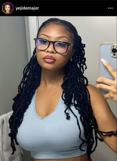 Locs With Glasses, 4c Natural Hairstyles Short, Hair Magic, Faux Locs Hairstyles, Loc Journey, Dread Hairstyles