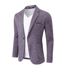 Experience premium quality and style with our classic fit sport coat blazer, crafted from 98% Polyester and 2% Rayon for a soft, smooth, and breathable fabric suitable for all seasons. The delicate and fashionable design of this jacket features a minimalist and stylish look with notch lapels, 2 buttons, single-breasted closure, ample pockets, classic fit, traditional color, and modern pattern, giving you an elegant and high-quality appearance that stands out. Perfect for various occasions such a Cheap Men's Formal Blazer, Solid Sport Coat With Pockets For Business Casual, Semi-formal Sport Coat With Single Button And Long Sleeves, Single Breasted Sport Coat For Business Casual, Semi-formal Sport Coat With Single Button, Single-breasted Long Sleeve Sport Coat For Business Casual, Long Sleeve Blazer For Business Meetings In Fall, Fall Single-breasted Blazer For Business Meetings, Tailored Sport Coat With Pockets For Business Meetings