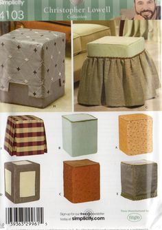 the sewing pattern for this ottoman cover is easy to sew