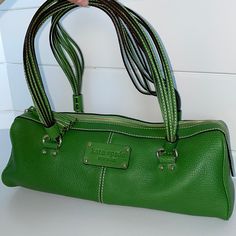 Brand New With Tags Comes With Dust Cover Designer Kate Spade Bag With Leather Handles, Kate Spade Green Shoulder Bag For Errands, Kate Spade Green Bag For Daily Use, Kate Spade Green Bag With Detachable Strap, Green Kate Spade Shoulder Bag With Removable Pouch, Kate Spade Green Leather Shoulder Bag, Kate Spade Green Satchel Bag, Classic Kate Spade Green Shoulder Bag, Kate Spade Green Double Handle Bag