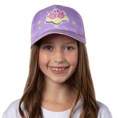 Hey kids! Check out this awesome purple snapback hat with a fun all-over star print featuring Kirby lounging on a star! Perfect for showing off your love for Kirby while keeping the sun out of your eyes. The hat is adjustable so it will fit kids of all sizes comfortably. The hat is a snapback hat, that you can adjust to fit your head. This hat is perfect for wearing to school, to the park, or to any occasion. You can also wear it to play your favorite Kirby video game. This hat is a great gift f Kirby Video Game, Kirby Video, Kirby Star, Purple Hat, Kids Hat, Fit Kids, Baseball Girls, Street Kids, Scarf Hat