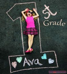 Sidewalk Chalk Photos, Birthday Photography, 1st Day Of School, Sidewalk Chalk, School Pictures