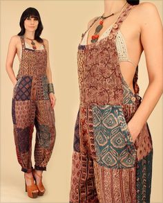 Pola Jumpsuit, Overalls Vintage, Festival Pants, Vintage India, Bib Overalls