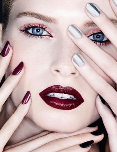 Juliana Schurig and Bree Smith by Ben Hassett for Dior Magazine Fall 2015. Makeup by Peter Philips, nails by Naomi Yasuda Dior Magazine, Sports Nails, Beautiful Lipstick, Cool Makeup Looks, Beauty Mark, Beautiful Lips