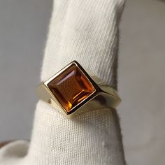 Material  14k Gold . Gemstone  Natural Citrine . Gemstone Colour  Orange . Gemstone Shape  Square . Gemstone Size  8 MM . birthstone  Fabruary . Cut Grade  Excellent . Style  Art Deco Citrine Gemstone Signet Ring For Anniversary, Classic Citrine Signet Ring For Anniversary, Men Gold Ring, Ring For Men Gold, Engagement Ring Hand, Gold Mens Ring, Gold Ring For Men, Yellow Gold Mens Rings, Gold Ring Wedding