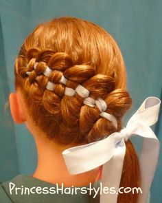 Regular Braid, Braid With Ribbon, French Braid Hairstyle, 5 Strand Braid, 5 Strand Braids, French Braid Styles, Girl Hairdos, Chignon Wedding, French Braid Hairstyles