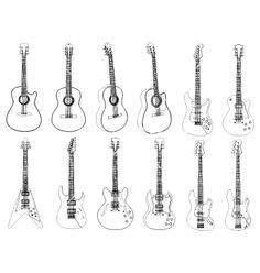 an image of guitars in different positions