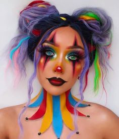 Creative Halloween Makeup, Scary Clown Makeup, Halloween Makeup Ideas, Halloween Makeup Pretty, Cool Halloween Makeup