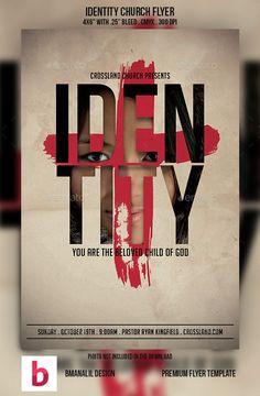 a church flyer with the words den thy written in black and red on top of an image of a woman's face