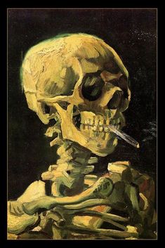 Vincent Van Gogh Skull, Van Gogh Skull, A Skeleton, Vincent Van Gogh, Van Gogh, Skeleton, Van, Canvas, Wall