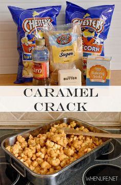 Caramel Puff Corn, Caramel Corn Recipes, Easy Treat, Snack Treat, Corn Recipes, Homemade Candies