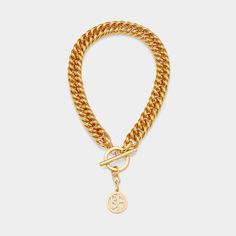 Ben-Amun necklace Approx. 17 inches 24-karat gold electroplated brass Toggle clasp Made in USA Ben Amun Necklace, Heavy Chain, Toggle Clasp, Chain Link Necklace, Link Necklace, Bergdorf Goodman, Chain Link, Top Designers, Made In Usa