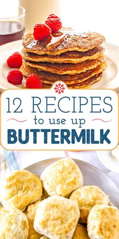 pancakes and buttermilks with raspberries on the side are featured in this post