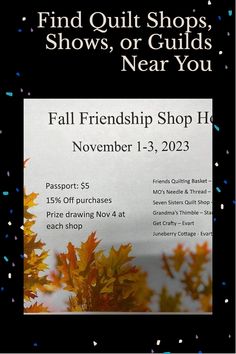 a flyer for the fall friendshop shop