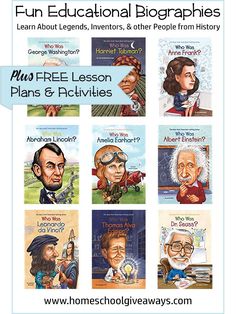 an image of children's books with the title, fun educational biographies