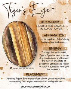 Crystals Tigers Eye, Tiger Eye Properties, Tiger’s Eye Crystal Meaning, Tiger’s Eye, Tiger Eye Crystal Meaning, Tigers Eye Affirmation, Crystal Affirmations, Tiger's Eye Crystal, Tigers Eye Crystal