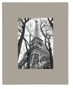 black and white photograph of the eiffel tower surrounded by trees in paris, france