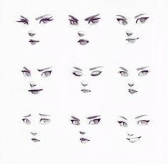 a drawing of many different types of eyes